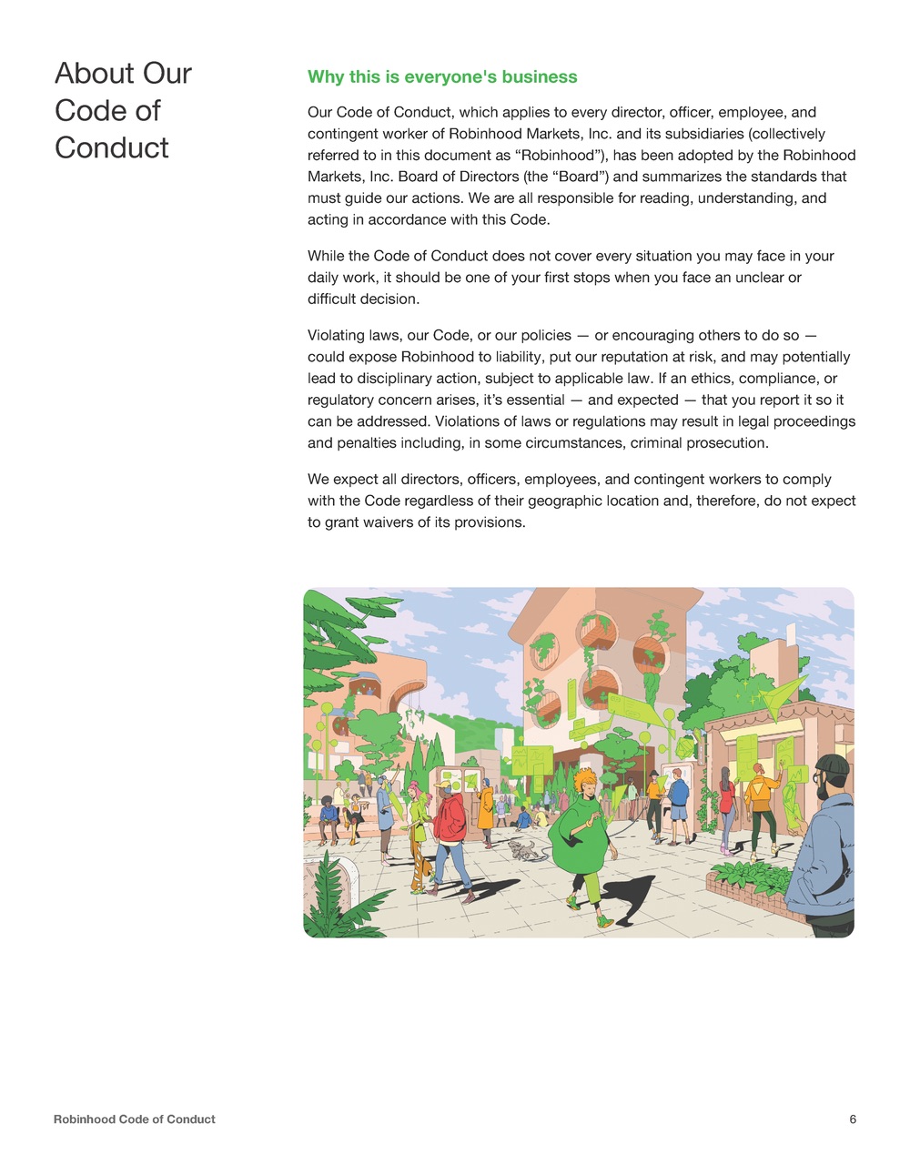 Robinhood Code of Conduct 2024 page